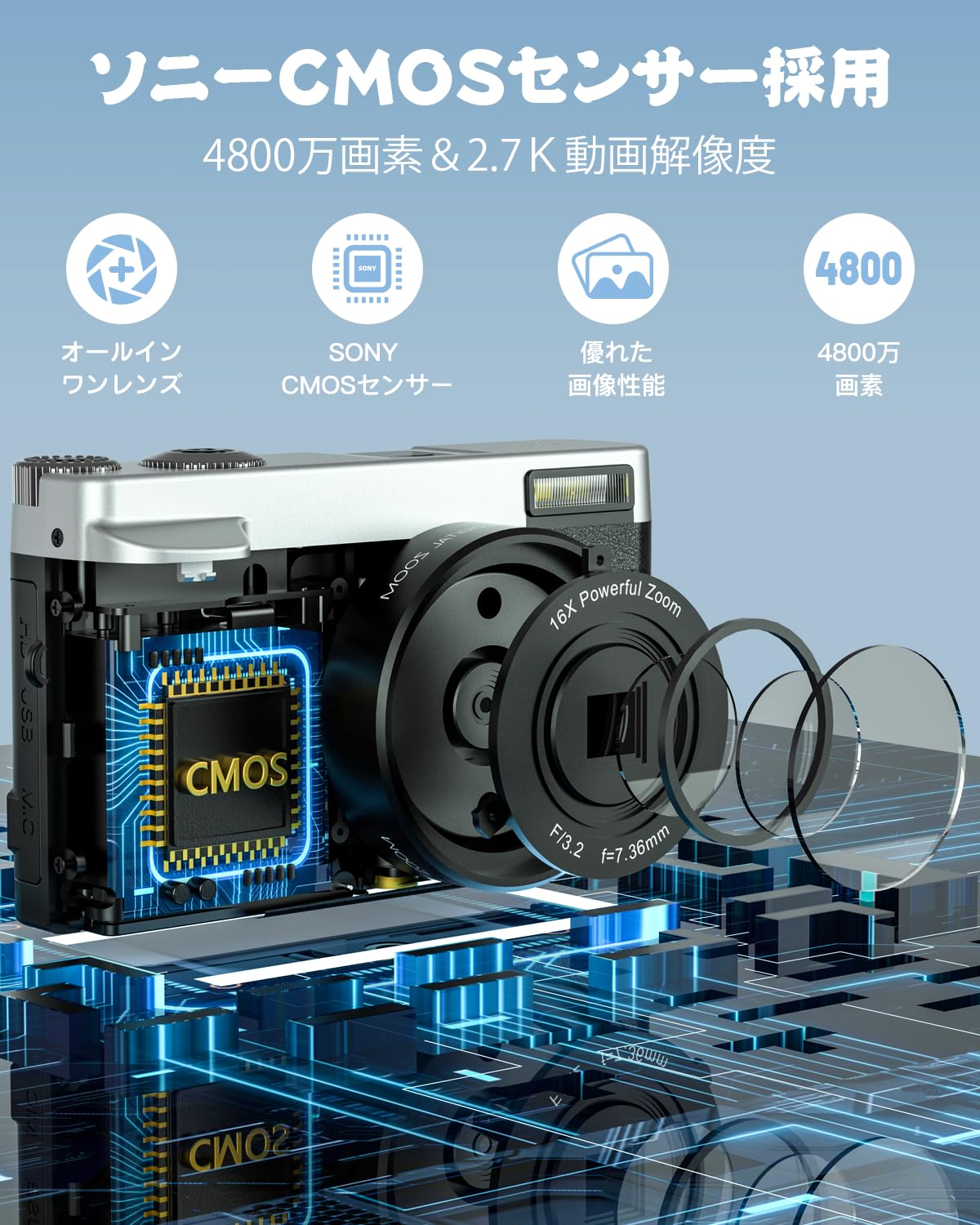 【超美品】デジカメ　OCEANS　DSC1230P（約1200万画素） OCEANS DSC830P | ケンコー・トキナー